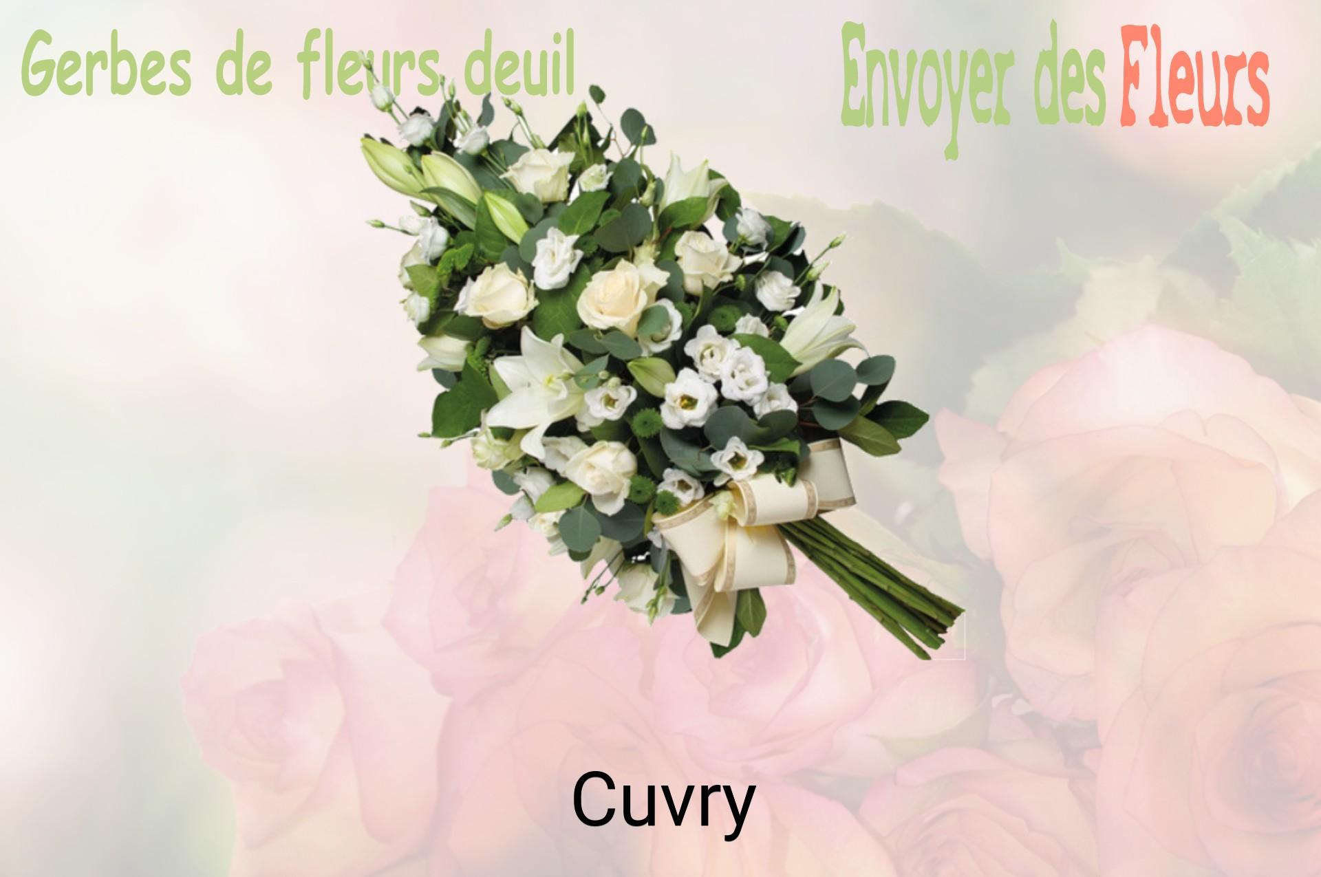 Gerbe de fleurs de deuil livrée à Cuvry